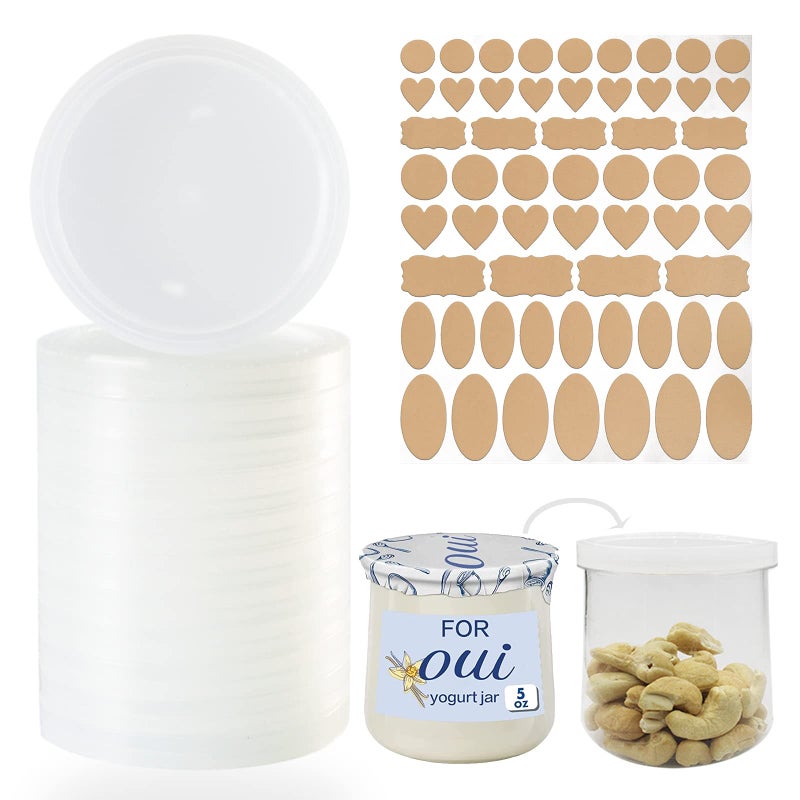 gocola Yogurt Jar Lids for Oui - 12 Pack Lids for Oui  Yogurt Container Lids Clear Plastic - Image 1